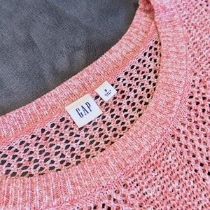 Gap knit shaker-stitch pink crewneck sweater - Size Small